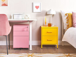 Beliani  Storage Unit Cami Metal Pink - thumbnail 2
