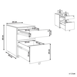 Beliani  Storage Unit Cami Metal Pink - thumbnail 3