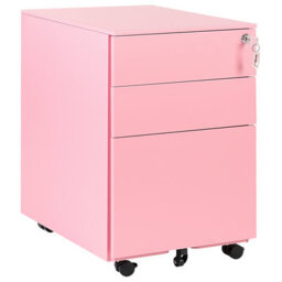Beliani  Storage Unit Cami Metal Pink - thumbnail 1