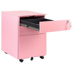 Beliani  Storage Unit Cami Metal Pink - thumbnail 4