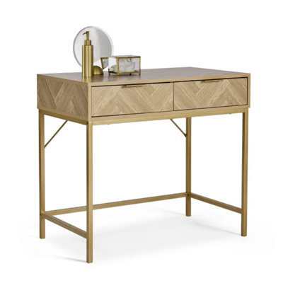 Herringbone 2 Drawer Bedroom Dressing Table - image 1
