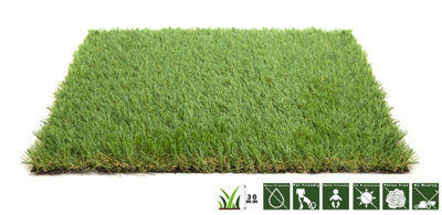 Best Artificial 30mm Grass 1Mx4M (3.3Ft X 13.1Ft) - 4M² Child & Pet Friendly Easy Install Turf Roll Uv Stable Artificial Lawn - image 1