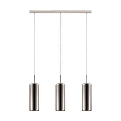Satin Nickel Pendant Ceiling Light With Gold Glass Shade - Adjustable Height E27 Fixture - image 1
