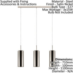 Satin Nickel Pendant Ceiling Light With Gold Glass Shade - Adjustable Height E27 Fixture - thumbnail 2