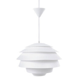 Beliani Pendant Lamp White Plastic Globe Mid-Century Modern Ceiling Light, W40 X H170Cm - thumbnail 2