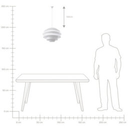 Beliani Pendant Lamp White Plastic Globe Mid-Century Modern Ceiling Light, W40 X H170Cm - thumbnail 6