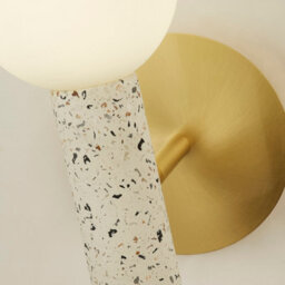 Lighting Collection Orlando Terrazzo And Glass Shade Wall Lamp - thumbnail 3