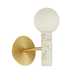Lighting Collection Orlando Terrazzo And Glass Shade Wall Lamp - thumbnail 2