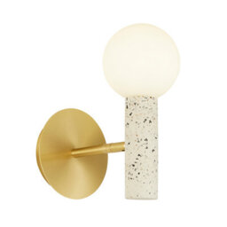 Lighting Collection Orlando Terrazzo And Glass Shade Wall Lamp - thumbnail 1