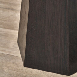 Pacific Lifestyle Jade Marble Effect Round Side Table With Dark Oak Geometric Base 50Cm, Myana - thumbnail 6