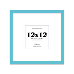 "12X12"" Turquoise Picture Frame - 12X12"" Square Frame With 9X9"" Mount For 12X12""/9X9"" Pictures Moderrn Style Thin Edge, 1 Pack"