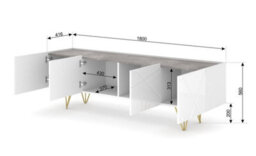 Arte Space Tv Cabinet In White W180Cm X H56Cm X D42Cm - thumbnail 3