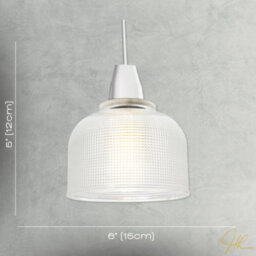 Happy Homewares Modern Domed Transparent Etched Glass Pendant Lighting Shade - 15Cm - thumbnail 7