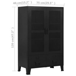 Berkfield Office Cabinet With Mesh Doors Industrial 75X40X120 Cm Steel - thumbnail 9