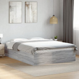 Berkfield Bed Frame Without Mattress Grey Sonoma 135X190 Cm Double - thumbnail 1