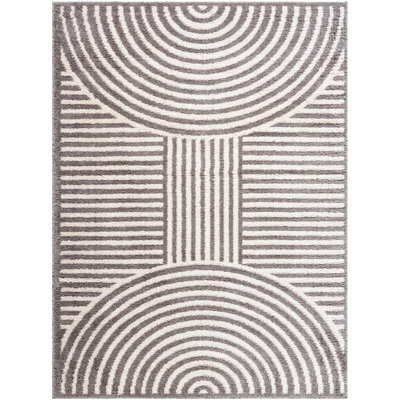 Livabliss Fossay Shaggy-Washable Beige Charcoal Modern Hig Pile Living Bedroom Rug 160 X 213 Cm Easy Care, Non Shedding - image 1