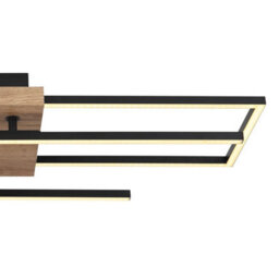Luminosa Lighting Luminosa Kendra 80X20Cm Integrated Led Semi Flush Ceiling Light Matt Black 2X Led 3000K - thumbnail 5