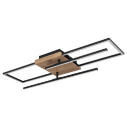 Luminosa Lighting Luminosa Kendra 80X20Cm Integrated Led Semi Flush Ceiling Light Matt Black 2X Led 3000K - thumbnail 2