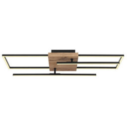 Luminosa Lighting Luminosa Kendra 80X20Cm Integrated Led Semi Flush Ceiling Light Matt Black 2X Led 3000K - thumbnail 3