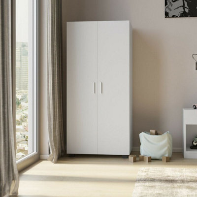 Urbn-Living Urbnliving 130Cm Height Kids Bedroom Furniture White Wardrobe Storage - image 1