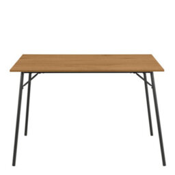 Wyld Haus Lagos 120Cm 4-Seater Rectangular Wild Oak Dining Table With Black Metal Legs - thumbnail 2