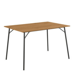 Wyld Haus Lagos 120Cm 4-Seater Rectangular Wild Oak Dining Table With Black Metal Legs - thumbnail 3