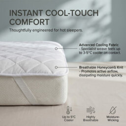 Homescapes Advanced Cooling Mattress Topper, 140 X 200 Cm - thumbnail 2