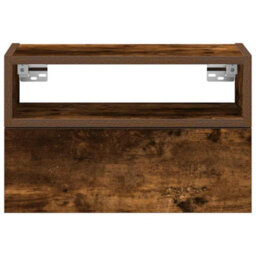 Berkfield Wall-Mounted Bedside Cabinets 2 Pcs Smoked Oak 45X26X28.5 Cm - thumbnail 4