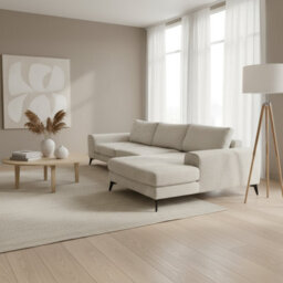 Abakus Direct Venice Chenille Corner Sofa In White Right Facing With Deep Seats And Extra-Wide Padded Arms - thumbnail 5