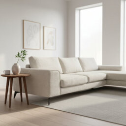 Abakus Direct Venice Chenille Corner Sofa In White Right Facing With Deep Seats And Extra-Wide Padded Arms - thumbnail 2