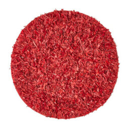 Homescapes Dallas Leather Shaggy Rug Red, 150 Cm Round - thumbnail 2