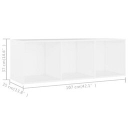 Berkfield Tv Cabinet White 107X35X37 Cm Engineered Wood - thumbnail 9
