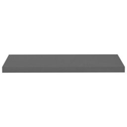 Berkfield Floating Wall Shelves 4 Pcs High Gloss Grey 80X23.5X3.8 Cm Mdf - thumbnail 5