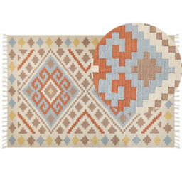 Beliani Rug Atan Multicolour 200 X 300 Cm Cotton Kilim - thumbnail 1