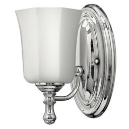 Elegant Ip44 Wall Light With Faceted Glass Shade And Polished Chrome Finish - thumbnail 1