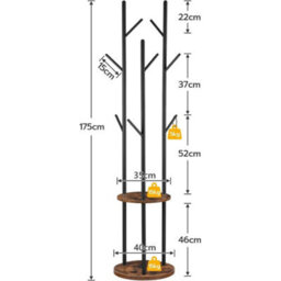 Freestanding Coat Stand Rack Hallway With 8 Hooks - thumbnail 2