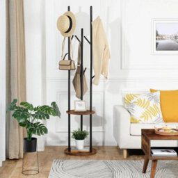 Freestanding Coat Stand Rack Hallway With 8 Hooks - thumbnail 3