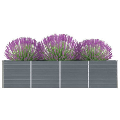 Berkfield Raised Garden Bed 320X40X77 Cm Galvanised Steel Grey - image 1