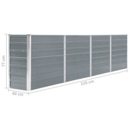 Berkfield Raised Garden Bed 320X40X77 Cm Galvanised Steel Grey - thumbnail 6