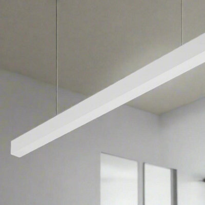CGC Lighting Cgc Luna White Linear Led Suspended Ceiling Light Pendant 1.2M 4000K Natural White Led - image 1