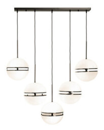 Orsina Contemporary Five Ball Matte Black Pendant Light, Globe Ceiling Light For Dining Room Or Kitchen Island - thumbnail 4
