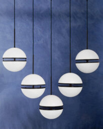 Orsina Contemporary Five Ball Matte Black Pendant Light, Globe Ceiling Light For Dining Room Or Kitchen Island - thumbnail 2