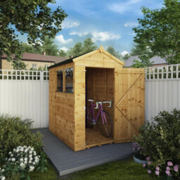 Waltons 6X4 Shiplap Apex Wooden Shed Customisable Layout Tongue And Groove Floor Single Door Felt Included - thumbnail 2