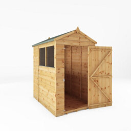 Waltons 6X4 Shiplap Apex Wooden Shed Customisable Layout Tongue And Groove Floor Single Door Felt Included - thumbnail 4