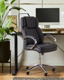 Beliani Executive Chair Honor Faux Leather Black - thumbnail 2
