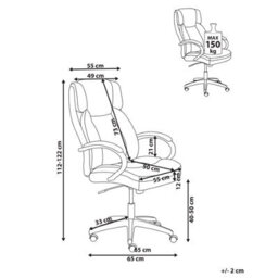 Beliani Executive Chair Honor Faux Leather Black - thumbnail 3