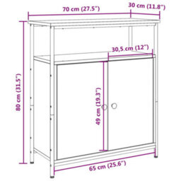 Berkfield Sideboard Old Wood 70X30X80 Cm Engineered Wood - thumbnail 9