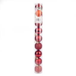 Shatchi 50mm/9Pcs Christmas Baubles Shatterproof Dark Red, Christmas Tree Decorations - thumbnail 3