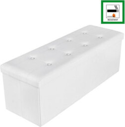 Songmics Large Storage Ottoman Toy Chest, Indoor Benches, Storage Organizer, Spacious, White - thumbnail 7