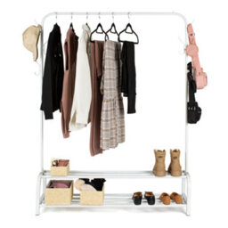 Livivo Clothing Rail With Shoe Rack - White - thumbnail 5
